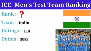 ICC MEN'S TEST TEAM RANKING (Cricket)