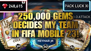 INSANEE F2P Legacy Team Builder with 250k GEMS Fifa mobile 23 (8k Subs special)