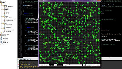 Conways game of life app in Java (free code)