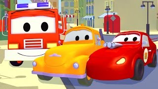 Tom der Abschleppwagen und Rennauto, Taxi Traktor in Autopolis | Lastwagen Bau-Cartoon-Serie Kinder