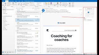 How to show calendar within email view panel in outlook 365