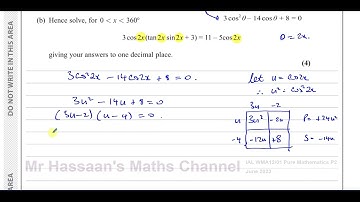 WMA12/01, (Edexcel) IAL P2 June 2023,  Q9,Trigonometric Identities & Equations