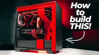 How to build a PC step-by-step |  Overkill $4000 🔴&⚫ theme PC build (RTX 3090 + Ryzen 5800x)