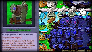 New Zombie (OP) | Ultra-Gargantuar in Survival Pool Endless | Plants vs. Zombies | 1400+ Flags
