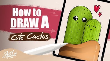 How to draw a cute Cactus on your iPad with Procreate | Procreate Tutorial + Color Palette