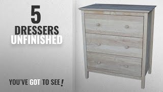 Top 10 Dressers Unfinished [2018]: International Concepts Chest with 3 Drawers, Unfinished ...