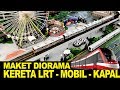 Maket diorama miniatur transportasi kereta api  lrt mobil kapal laut  lingkartama maketindo