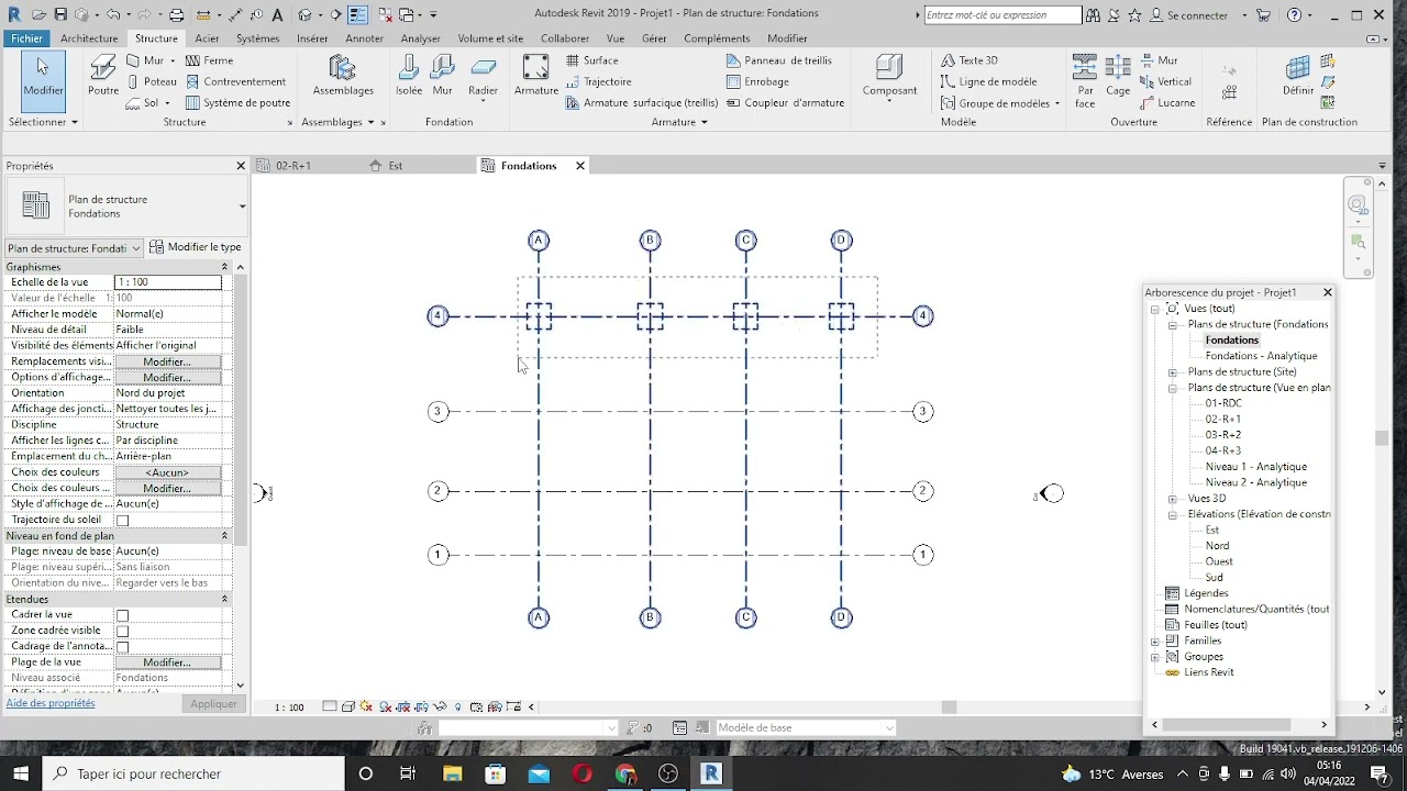 Modélisation d'une fondation sur Revit