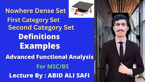 Nowhere Dense Set || First Category Set || Second Category Set in Urdu/Hindi|| Functional Analysis
