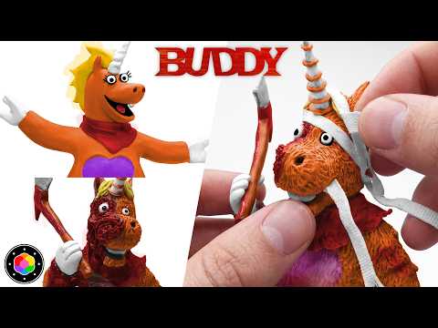 How to make an ANIMATED and REALISTIC BUDDY (Removes blindfold) out of clay | PlastiVerse