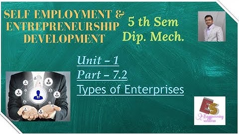 SEED Unit-1 Part-7.2 Types of Enterprises By P. N. Chhaniyara