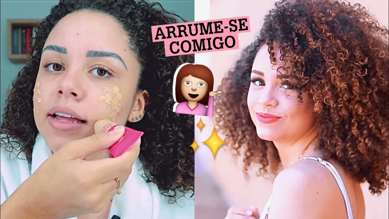 ARRUME-SE COMIGO COM POUCOS PRODUTOS! MAKE + CABELO! | 