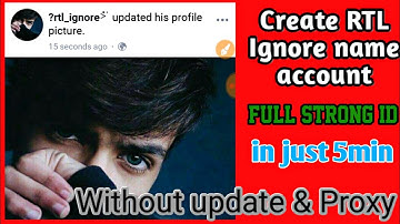 How to create rtl ignore name account 2019 | Rtl ignore name id kaise banaye 2019 | Technology Rk .
