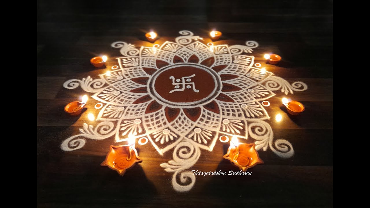 KARTHIGAI DEEPAM KOLAM 2 | KARTHIGAI DEEPAM KOLAM DECORATION 2022 ...