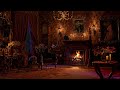 Stormy Night Cozy Room Ambience with Relaxing Rain and Fireplace Sounds for Sleeping and Reading