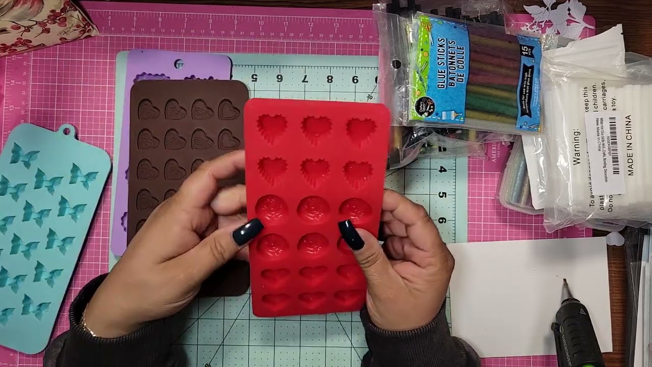 part 1) HOW TO USE COLORED HOT GLUE, IN SILICONE MOLDS! COME CHECK IT  OUT!!! 