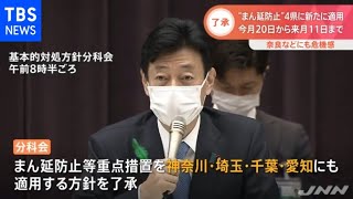 ４県に“まん延防止措置”適用、分科会で専門家らに示し了承