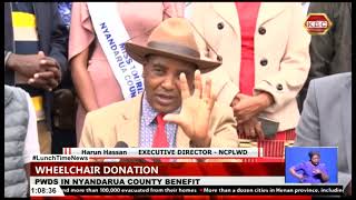 Governor Francis Kimemia and Living Hope Organisation donate wheel chairs to PLWDs in Nyandarua