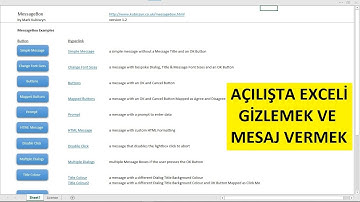 Excel Açılışında EXCELİ Gizleme ve Mesaj Verme