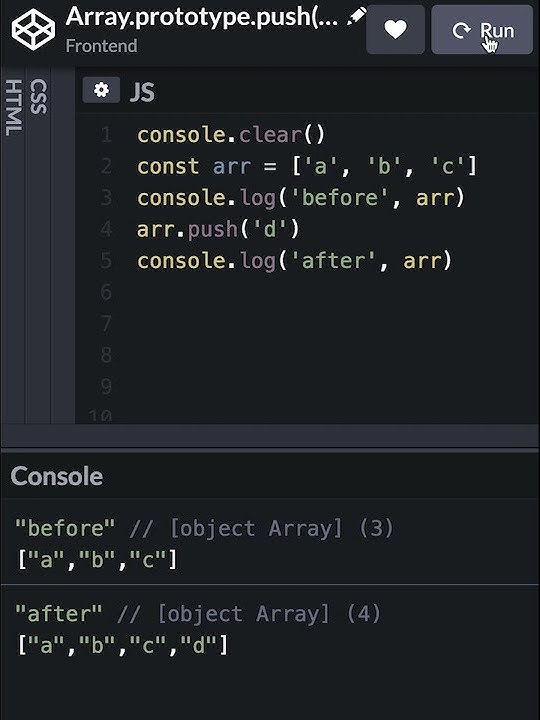 #7 Array.prototype.push() | JavaScript | Frontend | Take it easy # ...