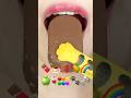 ASMR EMOJI FOOD 🍫🍮🍓🥭🌈🍏🥤🔴🟠🟢🔵🐾💍 이모지 먹방 (sped up)