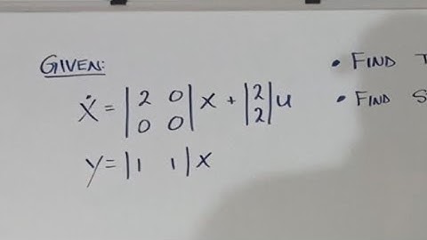 Control Systems - State Space to Transfer Function and State Transition Matrix