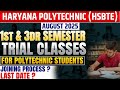 Haryana Polytechnic Online Classes Update ll Trial Classes For 1st & 3rd semester