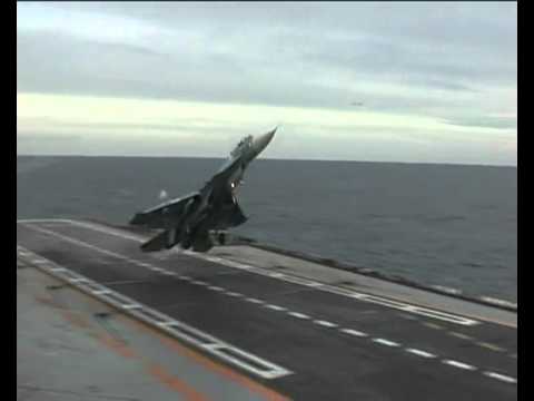 Please visit my channel @ http://www.youtube.com/user/vexed123 Sukhoi Su-33 Flanker-D Extreme Landing Attempt on Admiral Kuznetsov. I think the pilot missed ...