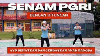 Senam PGRI dengan hitungan || Ayo sehatkan dan cerdaskan anak Bangsa #merlynaanggara