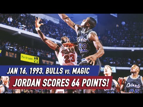 Download Throwback NBA Jan 16, 1993. Bulls vs Magic Full game highlights. Jordan 64 points, Shaq 29 pts HD