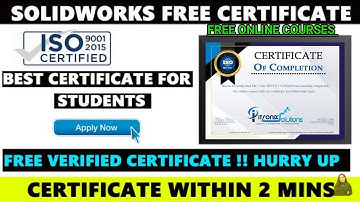 SOLIDWORKS FREE CERTIFICATE || Mechanical Engineering Free Online Certificate Quiz Answers...