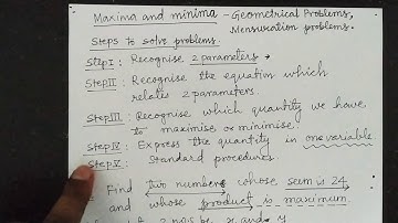 Maxima and minima word problems - lecture 1