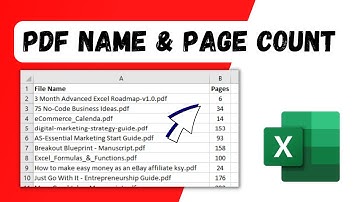 How to Insert PDF Names and Page Count From A folder In Excel