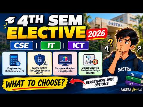 SASTRA 4th Sem Elective Selection 2026 | CSE, IT & ICT | MCS, OOAD, OpenGL & Maths