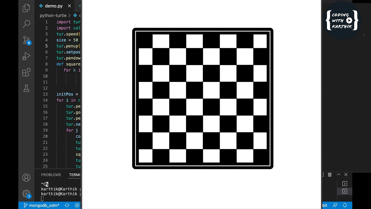 Drawing a Chess Board Using Turtle in Python - Javatpoint