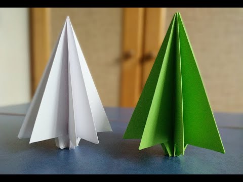 Елка оригами плоская