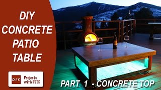 Learn how to make a Concrete Coffee Table for your patio or home. In this video (Part 1), you will learn how to build the concrete top