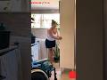 Amputee woman one leg stance working #limbloss #crutches