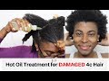 HOW TO: STEP BY STEP Hot Oil Treatment on 4c Natural Hair | Prevent Breakage, Repair Damaged Hair