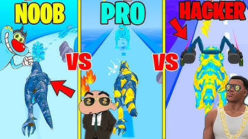 NOOV vs PRO vs HACKER in DINO Evolution with SHINCHAN CHOP & OGGY!