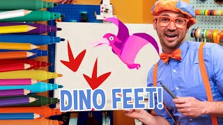 how to draw a dino foot print dino surprise eggs draw with blippi arts and crafts for toddlers