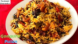 Gongura Pulao - గోంగూర పులావ్ - Sorrel Leaves Rice Recipe - Lunch Box recipes - Rice Recipes