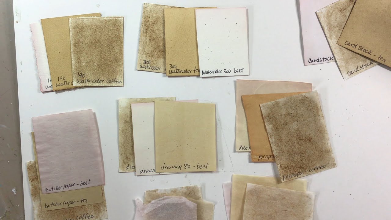 Coloring paper experiment: Dying paper with coffee, tea, and beet juice