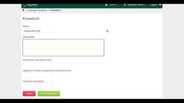 OpenMRS Operation Theater Module - Create Procedure