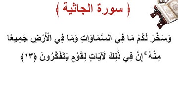 سورة الجاثية الأية 13