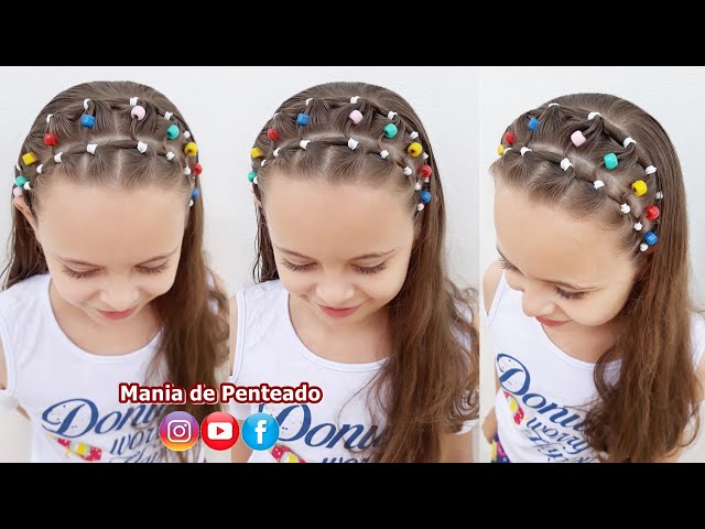 Kit Tererês Coloridos Cabelo Trança Penteado Infantil