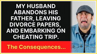 Husband Abandons Dementia-Afflicted Father, Leaving Divorce Papers, and Embarking on Cheating Trip.