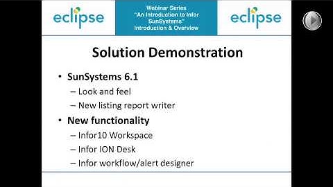 Infor10 SunSystems (v6.1) Overview