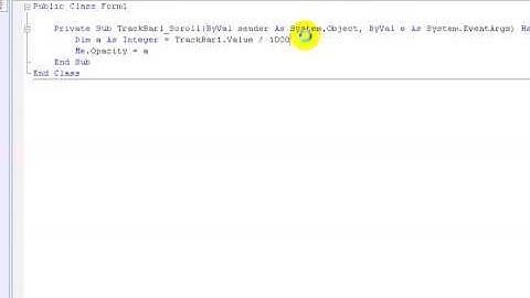 Visual Basic 2008 TUT - opacity Changer