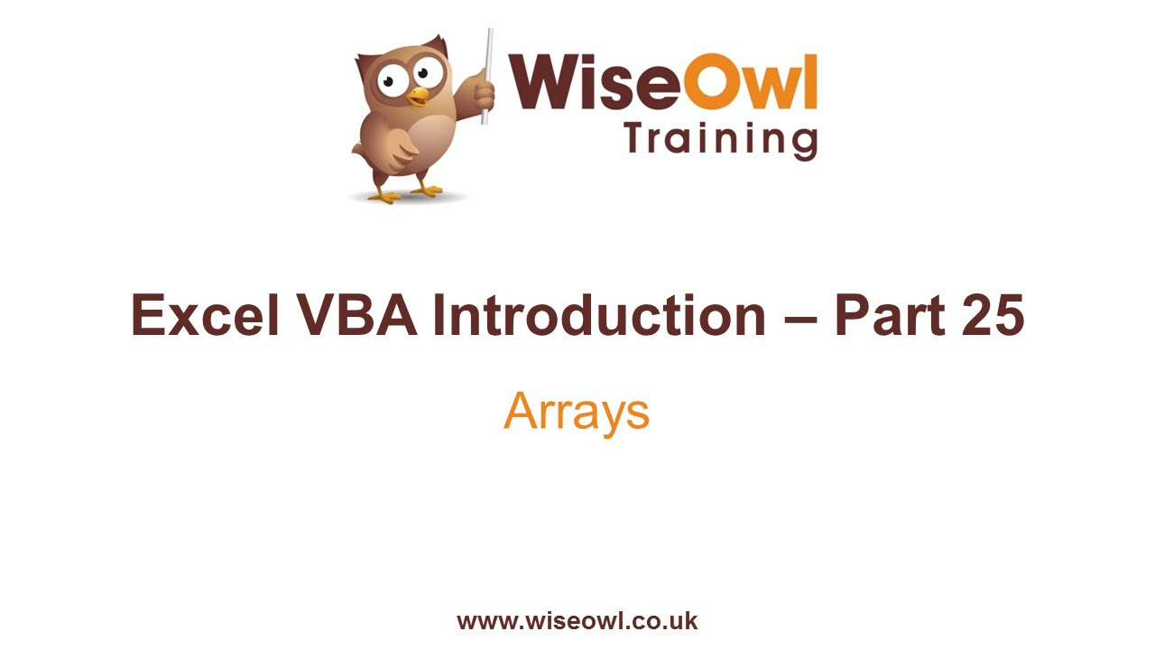 New Excel VBA Introduction Part 25 - Arrays